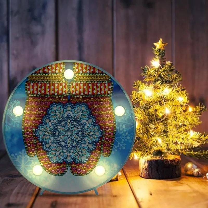 DIY 5D Санта Клаус специальный Форма алмазов картина лампа Рождественский орнамент светодиодный ночной Светильник вышивка домашний Рождественский Декор Светильник подарок