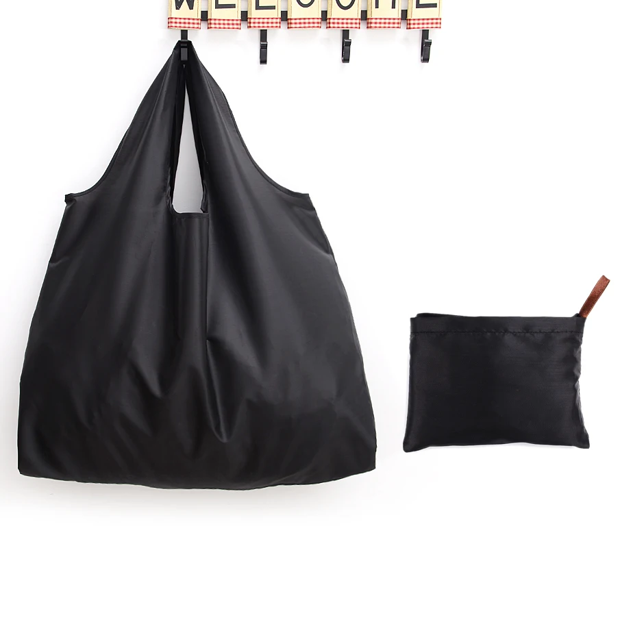 

Local stock Magic style Nylon Large Tote ECO Reusable Polyester Portable Shoulder Handbag Green Folding Pouch Shopping Bag
