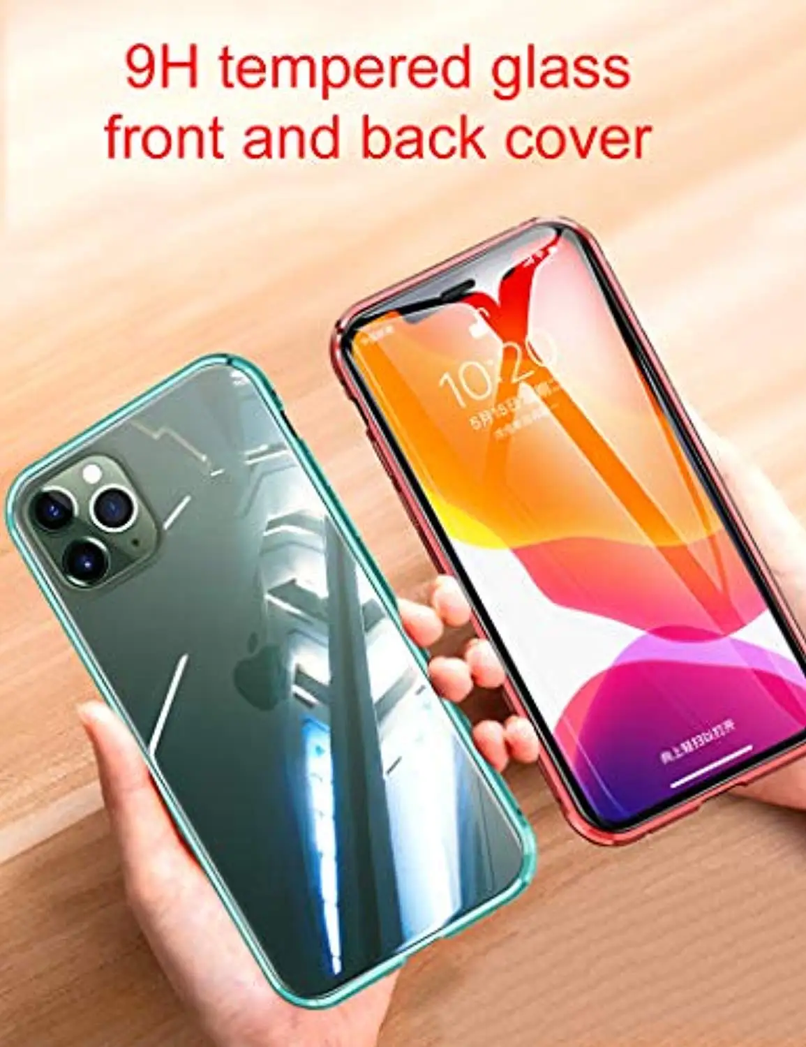 Металлический бампер Магнитный адсорбционный чехол для iPhone 11 Pro MAX 6 6S 7 8 Plus Чехол 9H закаленное стекло Передняя Задняя крышка полные чехлы для телефонов