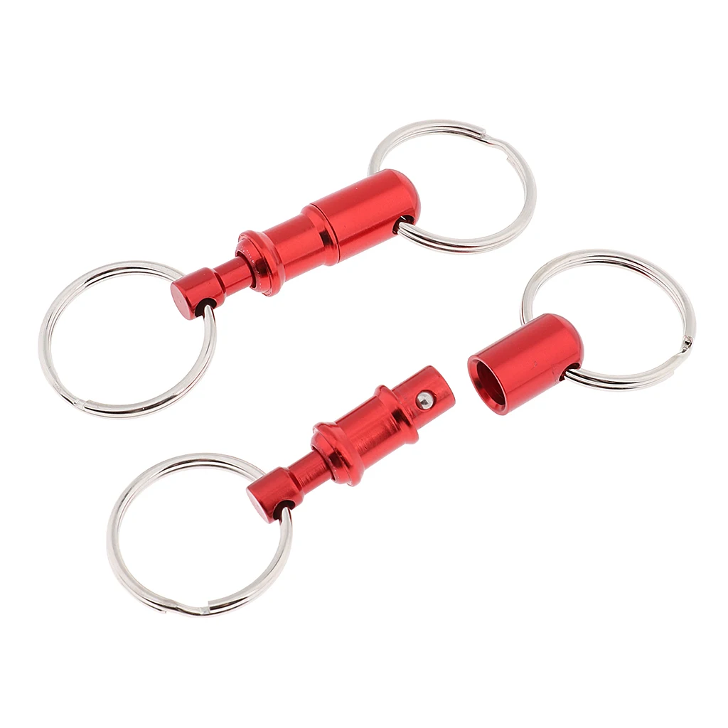 2pcs Detachable Keychain Pull Apart Quick Release Removable Key Rings 2pcs Detachable Keychain Pull Apart Quick Release Removable Key Rings