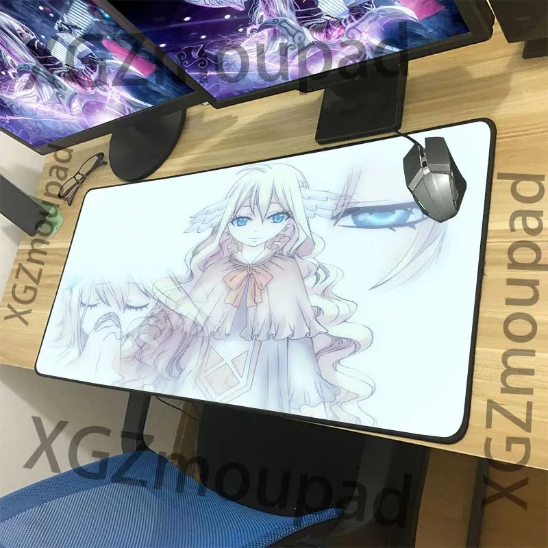 XGZ Anime Large Gaming Computer Desk Mat Black Lock Edge HD Fairy Tail Mouse Pad Speed Rubber Non-s