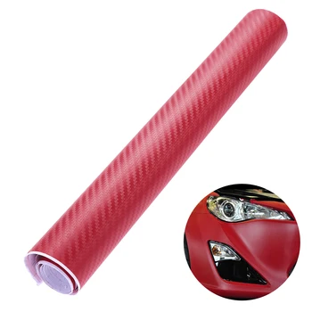 

3D Carbon Fiber Wrap Roll DIY Sticker for Car Auto Vehicle Decor 10 x 127CM (Red)