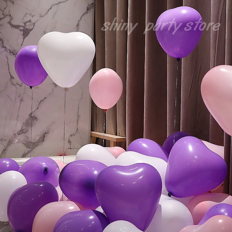 10inch 20/30pcs Love Heart Latex Balloons Wedding Decoration Celebration Valentine's Day Birthday Party Helium Balloon