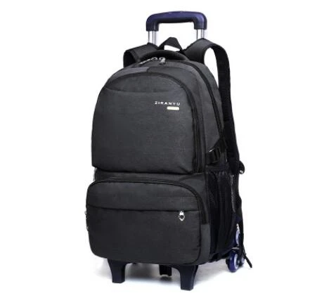 ZIRANYU школьная сумка на колесиках рюкзак на колесиках для мальчиков Детский студенческий рюкзак колеса рюкзак с колесиками для школы дорожные сумки для мальчиков - Цвет: 6 Wheels  black
