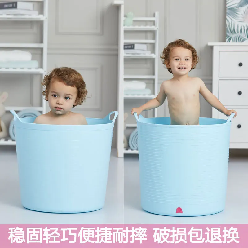 

Large Size Children Bath Bucket Thick Plastic Baby Bath Bucket Infant Bath Tub Storage Bath Barrel Box