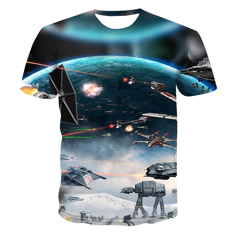 

New Universe Star Wars 3D Elements Men's Women's Casual T-shirt Summer Short Sleeve 4XL Clothing Running Sports Top Tee shirts