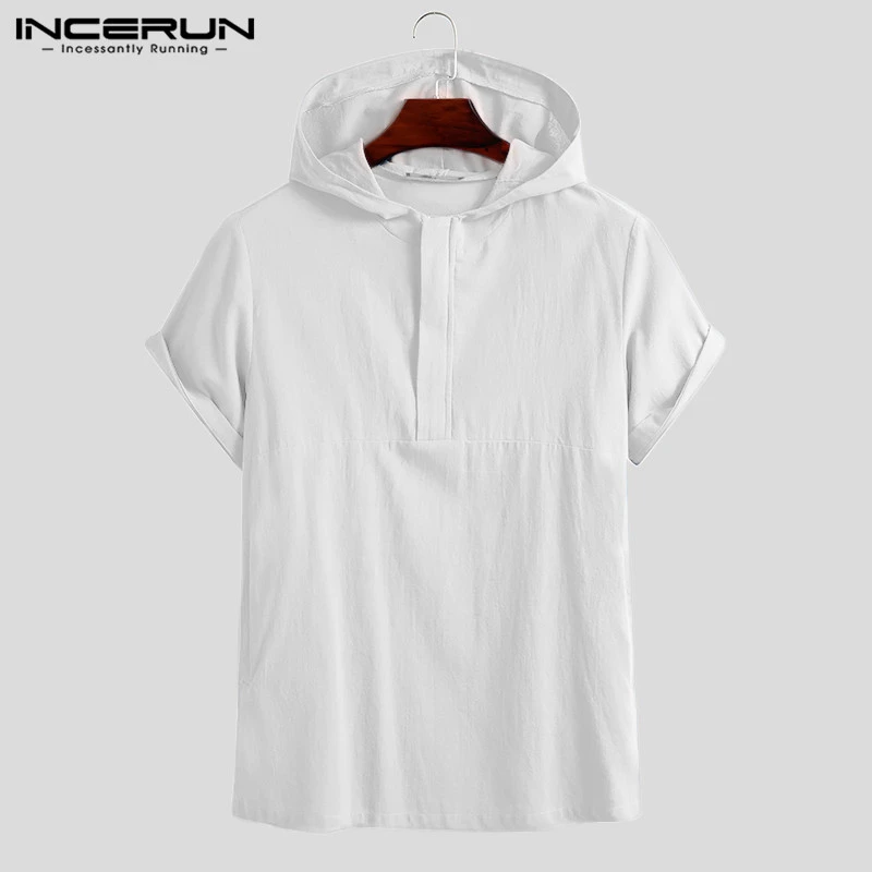 mens short sleeve hooded t shirt