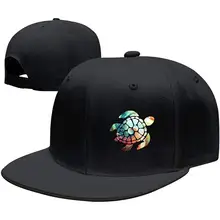 Красочные морские черепахи бейсбол Snapback шляпы Модные бейсболки для женщин мужчин черный