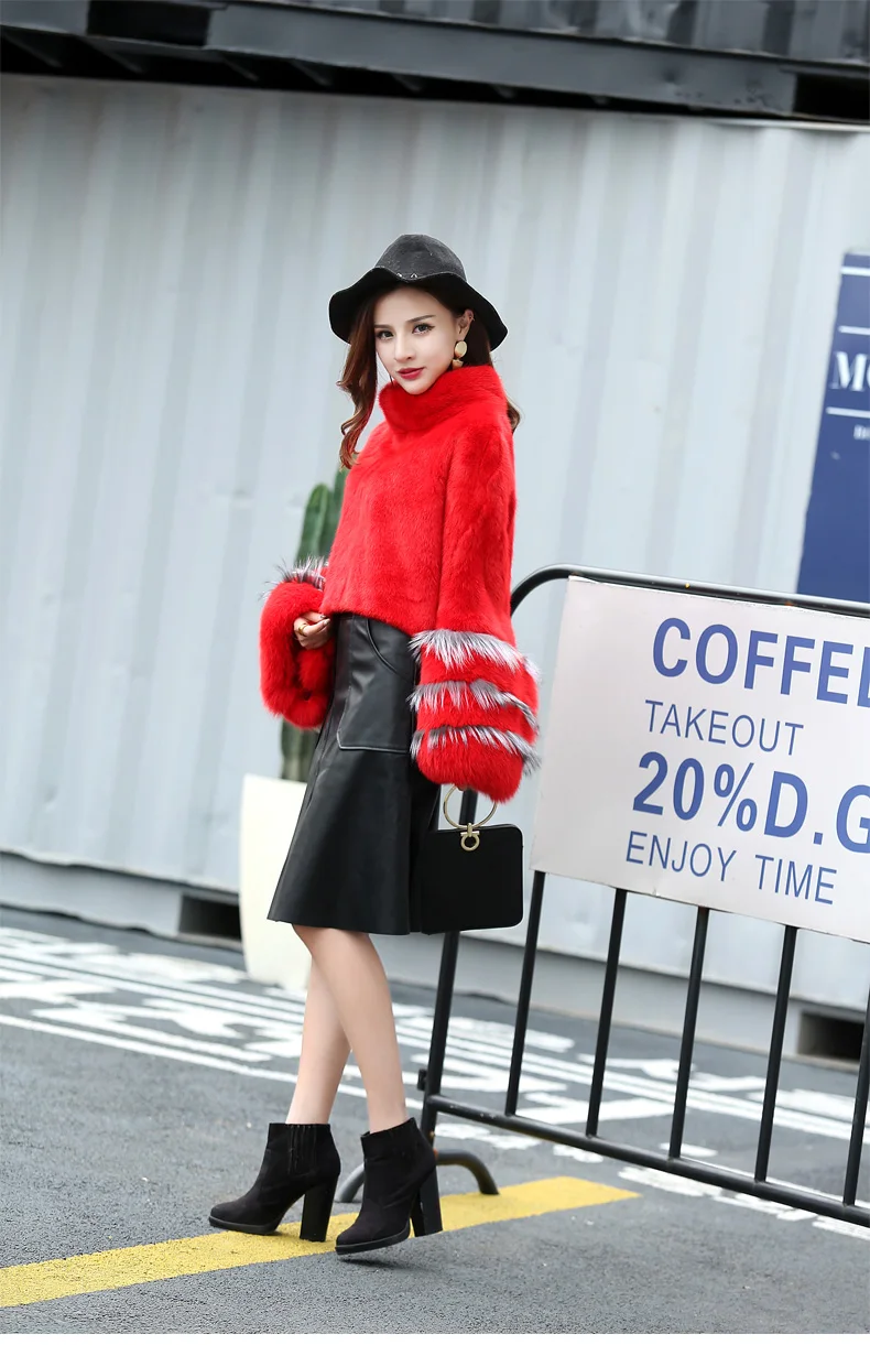 real mink fur coat woman jacket fox fur (12)