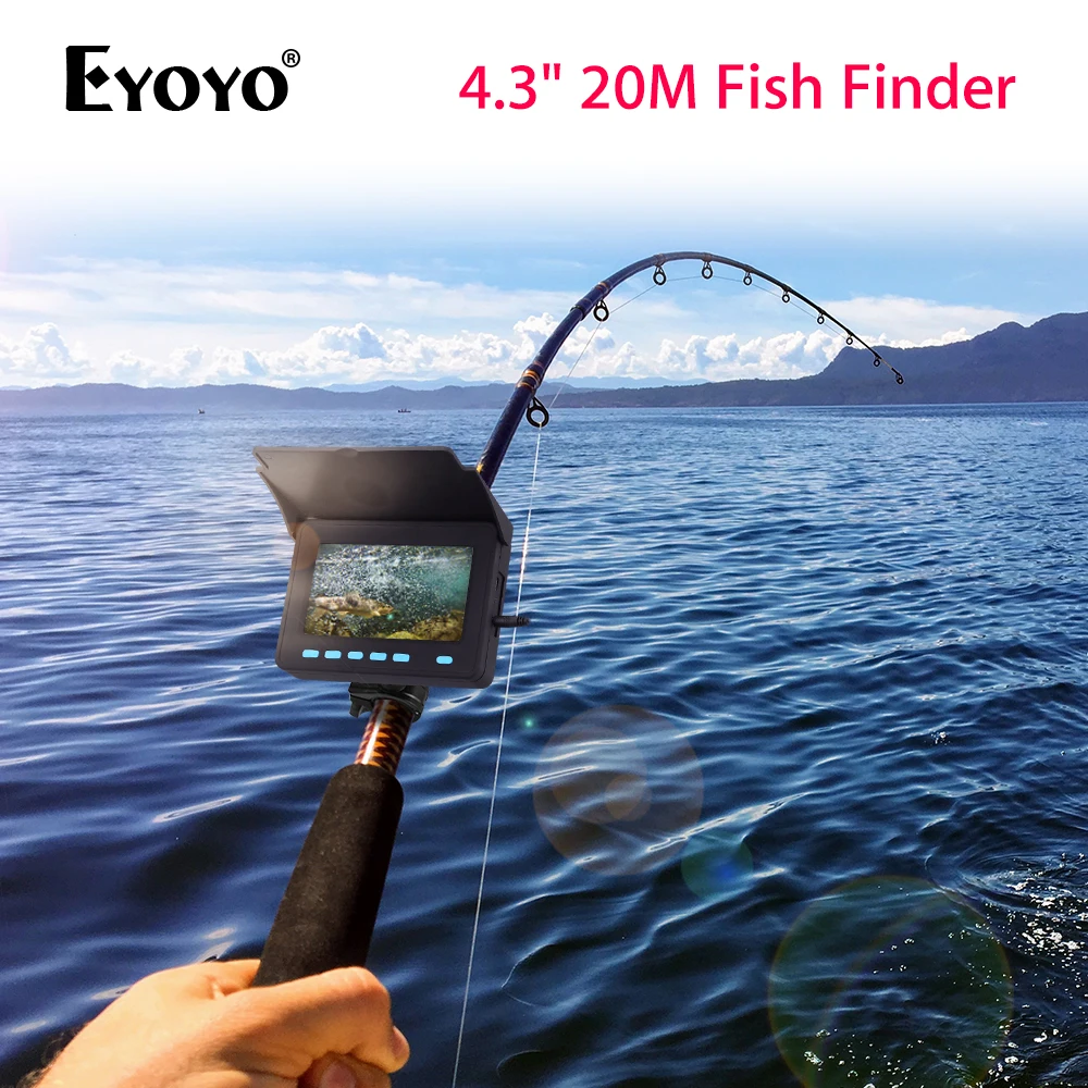 

Eyoyo 4.3Inch Underwater Night Vision Video Fishing Camera 1000TVL 20M Cable 8 LED Light Visual Fish Finder Pesca Ice Fishing