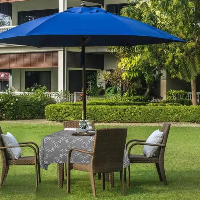 Eforcurtain Geometric Floral Print Zipper Tablecloth For Outdoor