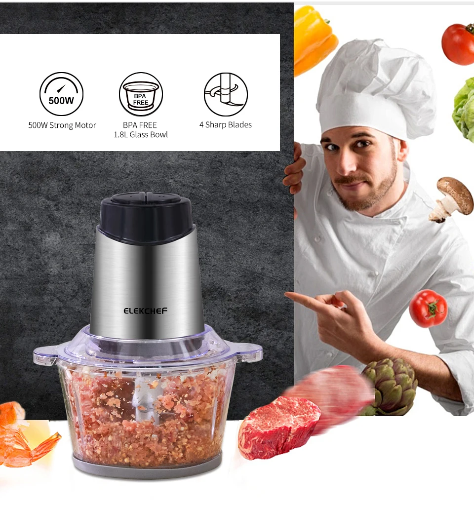 2 Velocidades Chopper, Moedor De Carne Para