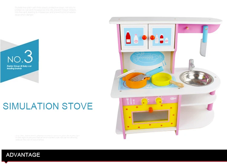 Дети моделирование деревянный розовый комплект кухонных игрушек игрушечная плита игрушка для игры в повара претендует игрушки 3Y +