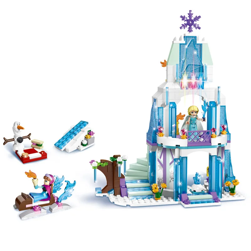 Игрушки для девочек, друзья, Эльза, Анна, ледяной замок, дворец подводного моря, замок Золушки, модельный комплект, строительные блоки, кирпичи, детские игрушки, подарок