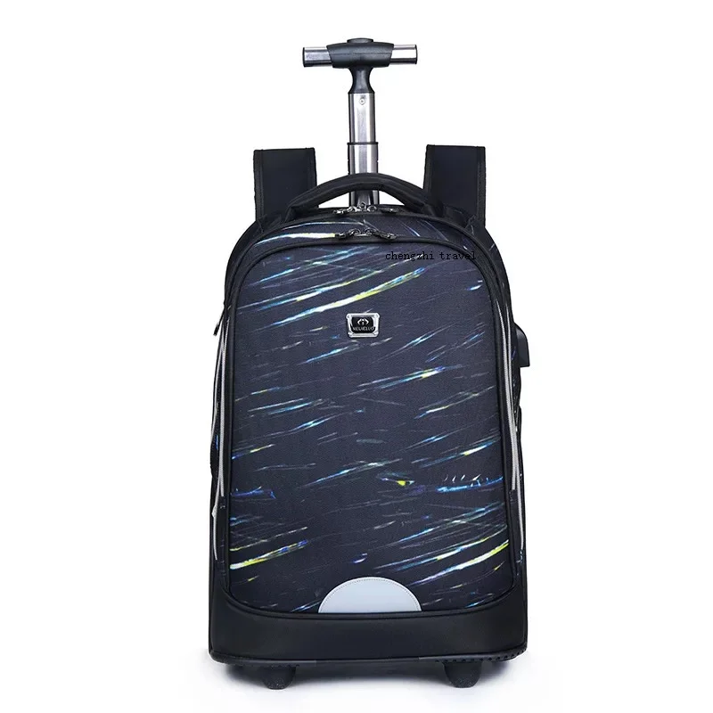 20" Inch Carry On Lazy School Rolling Trolly Bag Travel Backpack Luggage With Wheels