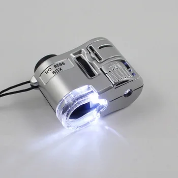 

60-time Portable Mini Microscope Handheld Magnifier Magnifying Jeweler Detector 40 * 33 * 20mm Magnifying Glass