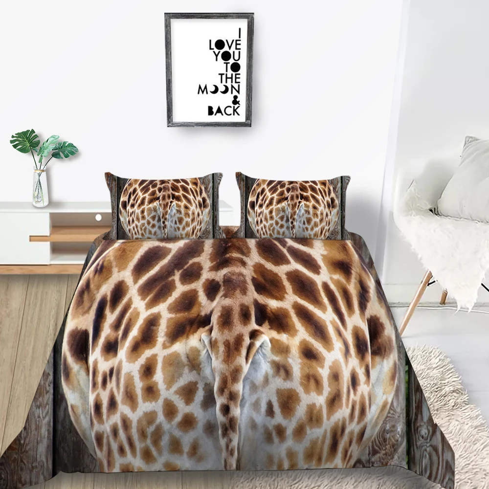 Giraffe Ass Bedding Set Single Lifelike Comfortable 3d Funny Duvet