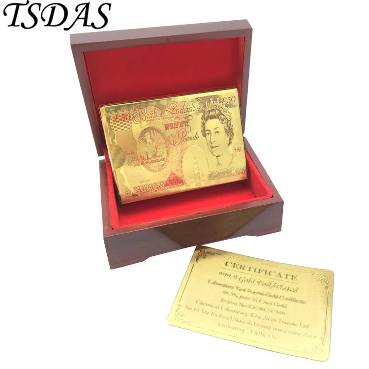 24k Gold Colorful Plated Playing Cards with UK 50 Pound Poker Wooden Box Friends Birthday Gift|card card|cards playingcards gold |