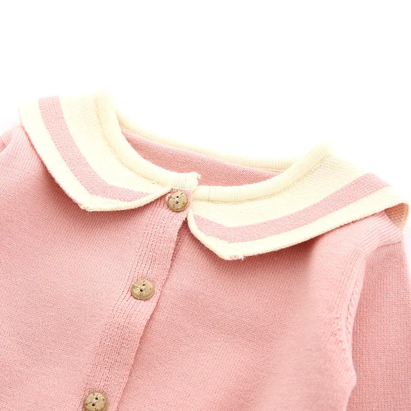 

Women's Small CHILDREN'S Sweater 2019 Spring Clothing New Style Korean-style College Style Knitted Cardigan Pleated Short Skirt