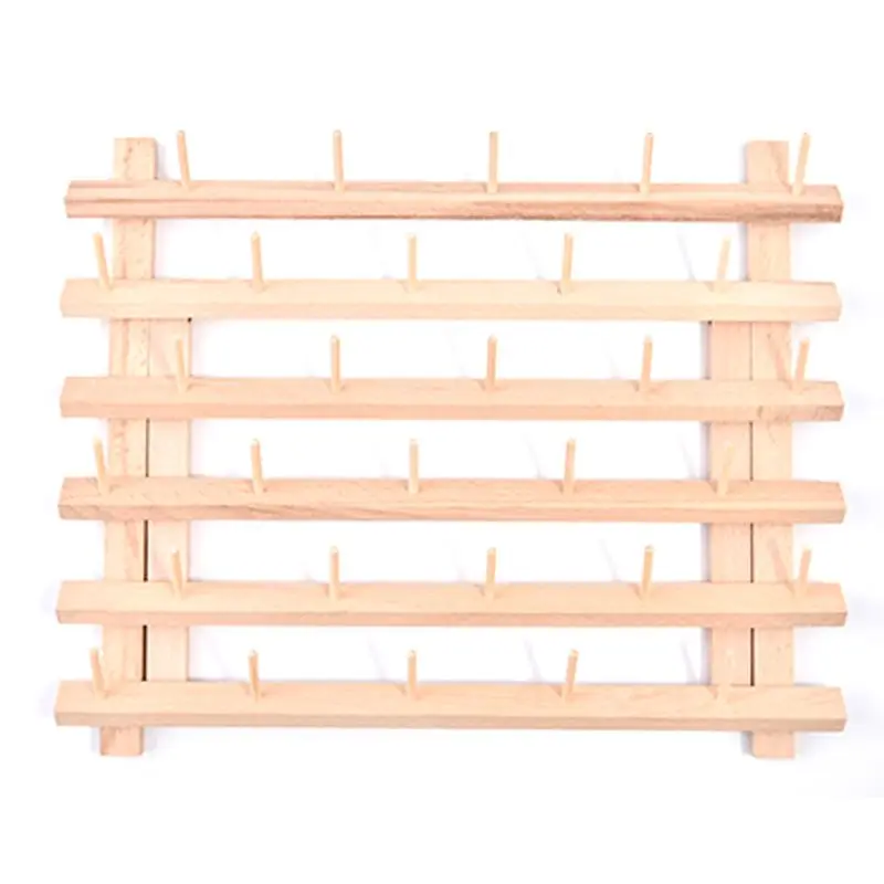 

Foldable Wood Thread Stand Rack Organizer 30 Spool Cone Embroidery Machine Hold