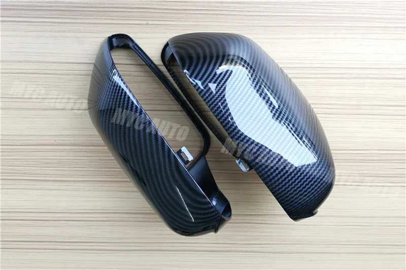 Rear View Mirror Cover For Volkswagen VW Polo 2004 2005 2006 2007 2008 Carbon Fiber Look Mirror Cover