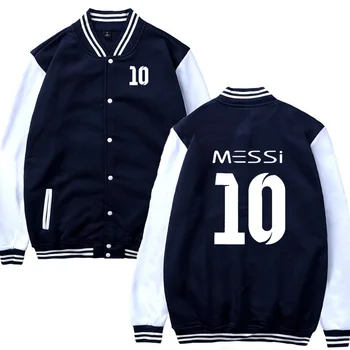

Mens Baseball uniform Messi 10 Printed Baseball Jacket Men Fashion Casual Sweatshirts Hip Hop Harajuku Slim Fit Unisex Clothing