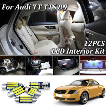 

12Pcs White Error Free LED License plate Lamp + LED Interior Lights Kit For Audi TT TTS 8N MK1 Coupe Roadster (1999-2006)