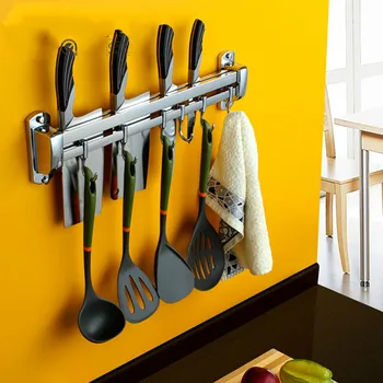 

304 stainless steel hanger kitchen hanging alloy kitchen knife holder spatula hook kitchen knife rack wall mount LU4175