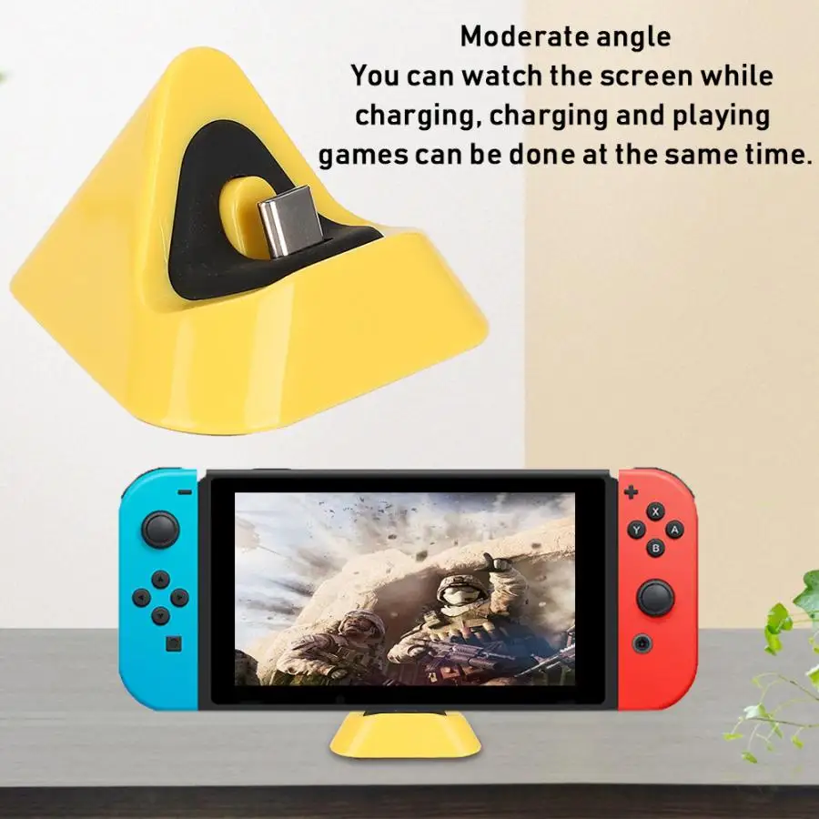 Portable Triangular Type-C Charging Base Metal Bottom Charger for Switch / Lite Host New