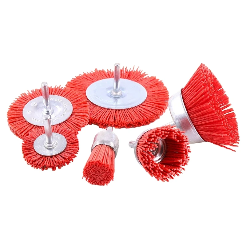 5 шт. абразивных провода чаша Кисть плоская щетка и набор синтетических кистей