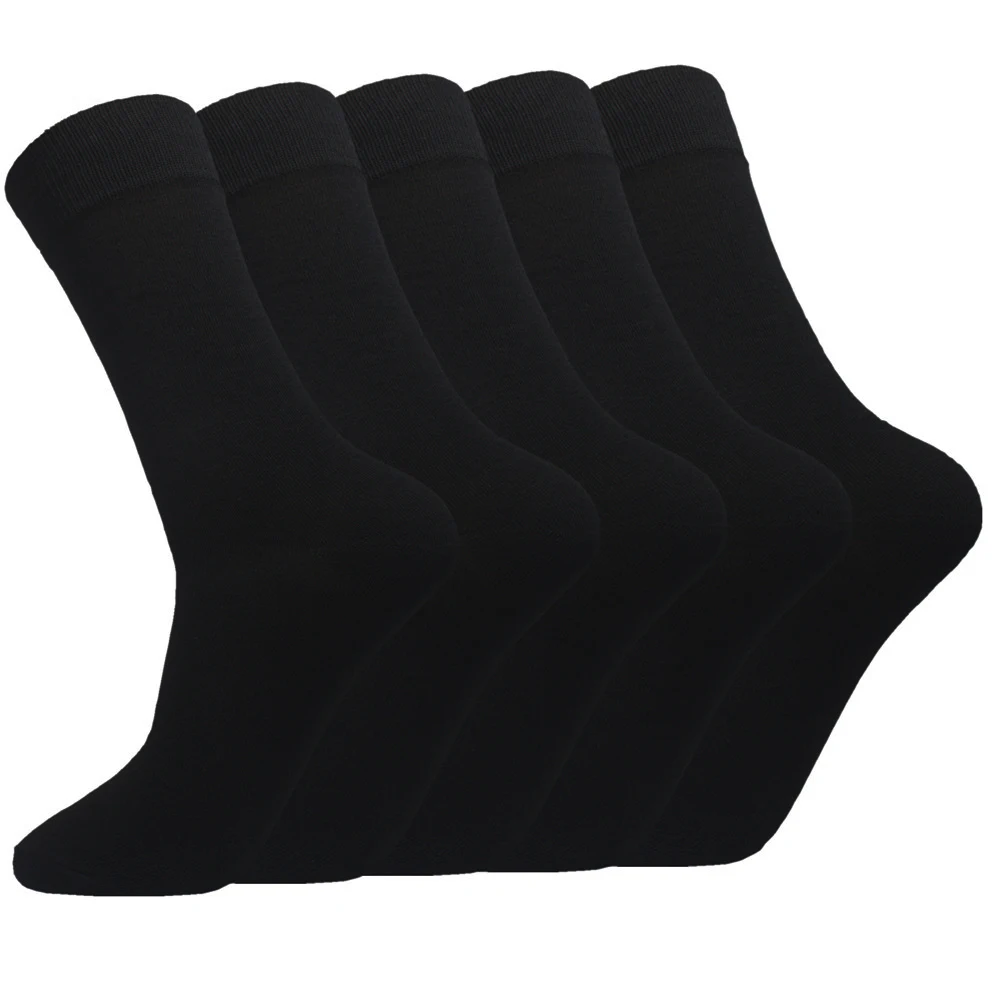 5 párů hodně mužů bambusové bavlněné ponožky černé dlouhé ležérní obchodní vysoký strečový prodyšné velké šaty ponožky vhodné pro muže nohy 39-46