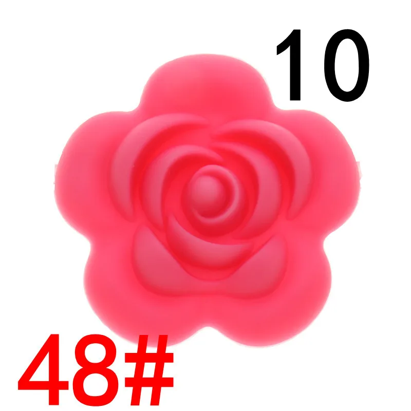 48 Sakura pink ATOB 10 шт. Детские Прорезыватели для зубов цветок Детские Силиконовые Прорезыватели Bpa бесплатно Diy Уход за ребенком жевательное ожерелье из бисера кремния BPA бесплатно - Цвет: 48 Sakura pink