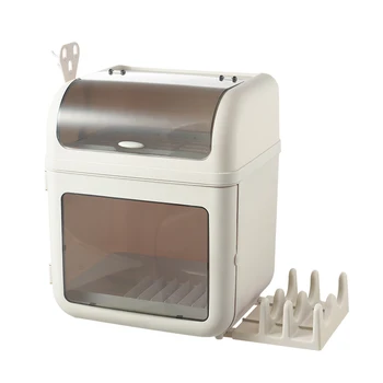 

Storage Box For Dishes, Kitchen Drain Rack, Dish Box, Cupboard With Lid, Plastic Tableware, Utensils, Household