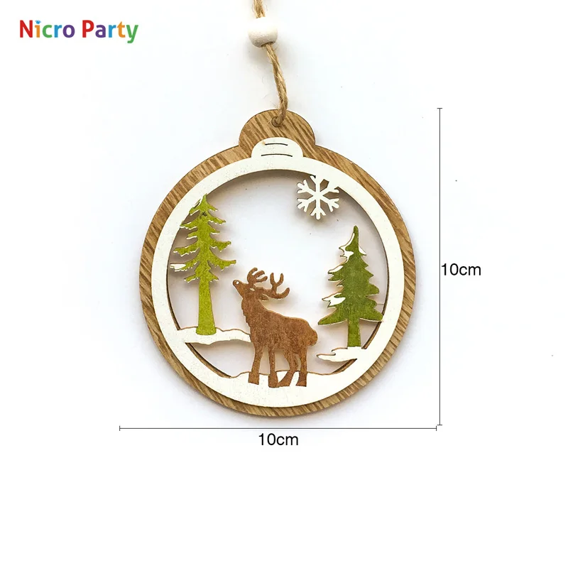 Nicro креативные полые деревянные Рождественские Подвески, украшения для рождественской тематики, украшения из дерева, сделай сам, товары для декора# Chr80
