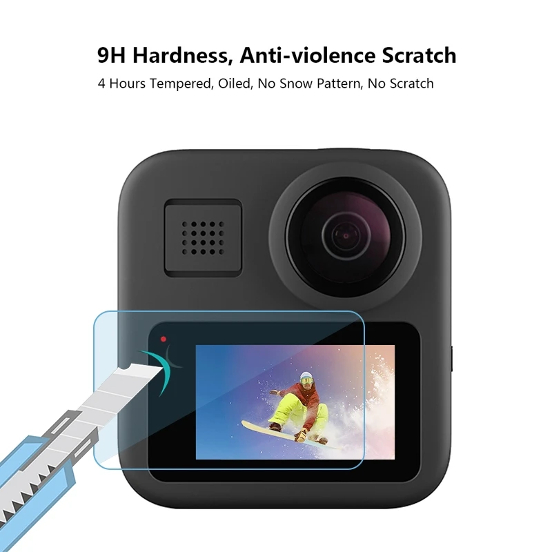 2 шт. PULUZ для GoPro Max ЖК-дисплей экран протектор Закаленное стекло пленка защитная пленка экран экшн-камера аксессуары