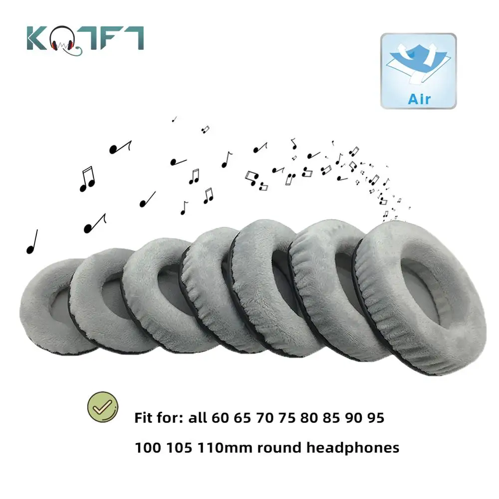 

KQTFT All size Grey Velvet Replacement Ear Pads for Sennheiser AKG HifiMan ATH Philips Fostex Sony Beyerdynamic Parts Earmuff