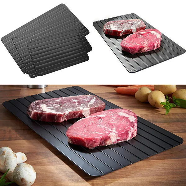 Defrosting Tray Natural Thawing Frozen Meat Eco Friendly BPA Free Rapid Frozen Defrosting Board for Frozen Chicken Beef Vegetables No Heating 