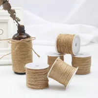 5-15m/roll Natural Jute Twine Burlap String Hemp Rope Party Wedding Gift Wrapping Cords Thread DIY Florists Craft Decoration 1