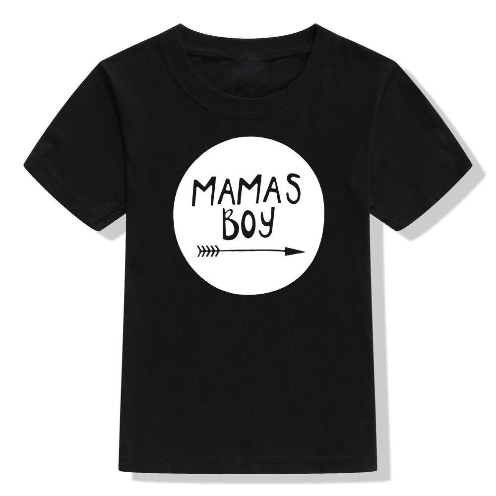 Модная Детская футболка с принтом «Mamas Boy»; футболка с короткими рукавами для маленьких мальчиков; Детские повседневные футболки с буквенным принтом; одежда