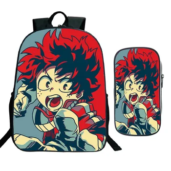 

Beautiful Boku No Hero Academia Fashion Casual Backpack School Rucksack Cool Pattern School Ruckback with Cute Pencil Case