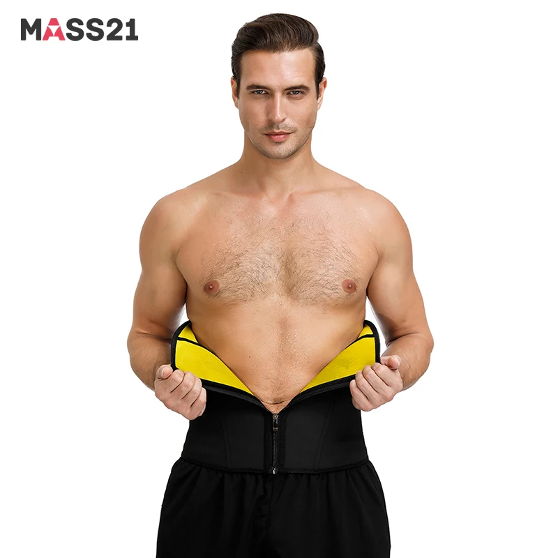 

MASS21 Men's Neoprene Sauna Sports Sweating Waist Cincher Waist Trainer Body Shaper Control Tummy Body Shaper For Men