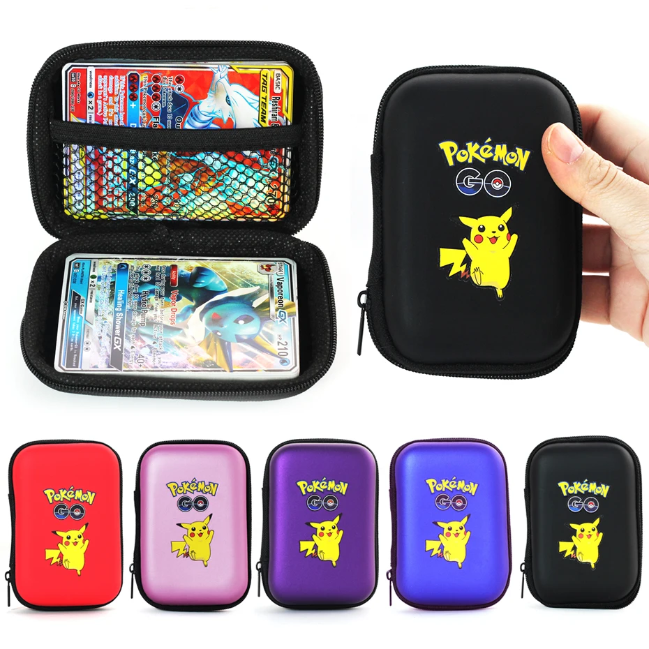 Buena Compra Tarjetas de juego de Pokémon Pikachu, soporte de 50 tarjetas de capacidad, álbum duro, tarjetero, caja de almacenamiento para auriculares, regalos de navidad r0QK3EqKRjQ