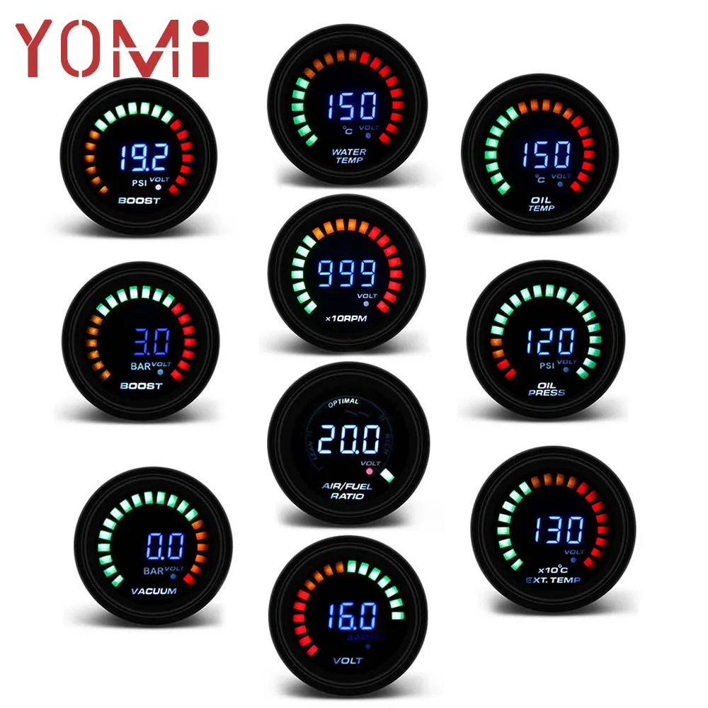 YOMI 2 &quot52 мм Цифровой 20 светодиодный повышающий бар psi вакуумная температура воды