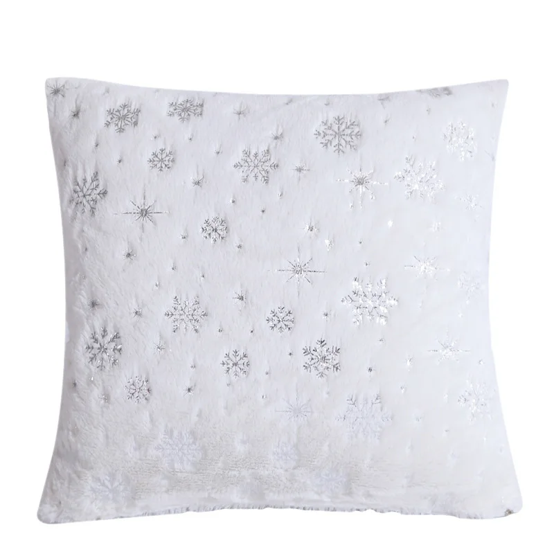 Меховый Рождественский Чехол на подушку, снежинка, домашняя плюшевая наволочка для подушки кровать, наволочки для комнаты, диванная