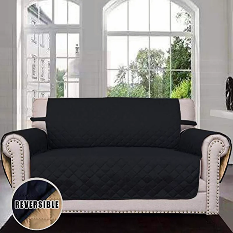 cheap Pet Sofa Couch Cover Chair Dog Kid Mat Furniture Protector Reversible Washable Removable Armrest Slipcovers for Chair and a Half