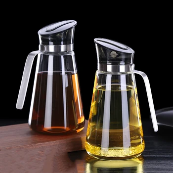 

550ml Glass and 304 Stainless Steel Olive Oil Dispenser Can Soy Sauce Storage Bottle Accessories Vinegar Container Seasoning