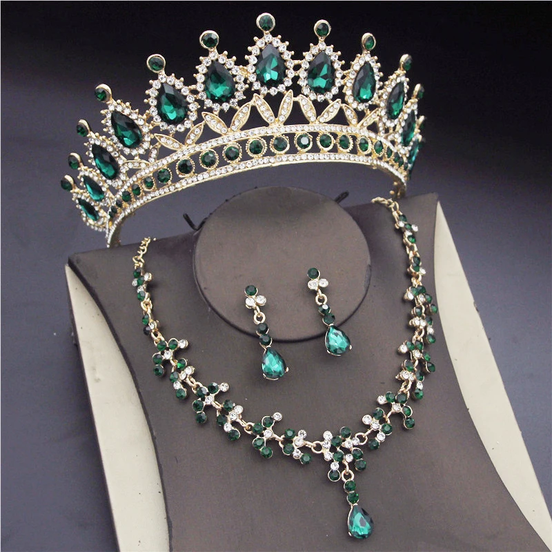Baroque Bridal Jewelry Sets for Women Fashion Tiaras Earrings Necklaces Set Wedding Crown Necklace Jewellry Set - Image 4