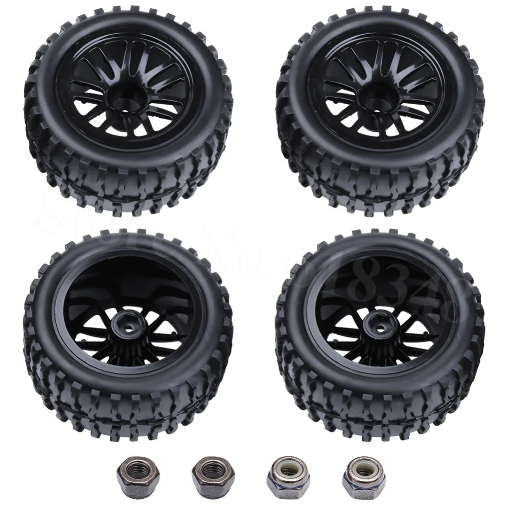 4 шт. резиновые шины и губчатые вставки для колесных ободов RC 1/10 Monster Truck HSP