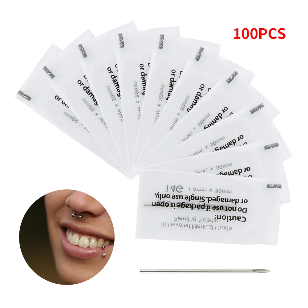 100 шт, 14 г, пирсинг для пирсинга, Naalden Medische, пирсинг для пирсинга, Naalden, для пупка, Tepel Oor, Neus, иглы для пирсинга губ
