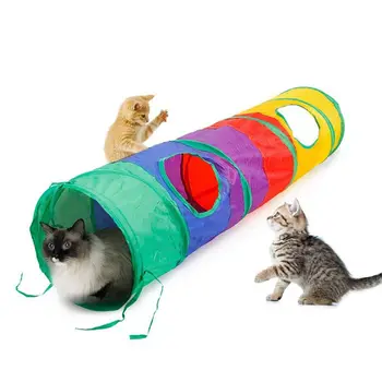 

New Cat Tunnel Pet Tube Collapsible Play Toy Indoor Outdoor Kitty Puppy Toys for Puzzle Exercising Hiding Training and Running w